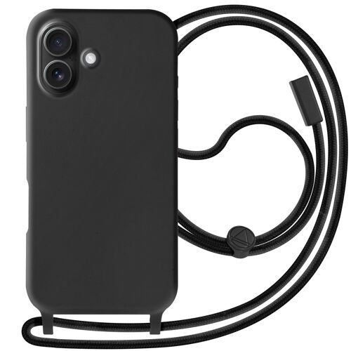 Coque Cordon Semi Rigide Soft touch pour iPhone 16 Noir