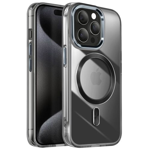 Coque MagSafe pour iPhone 15 Pro Dos Cristal Color Noir