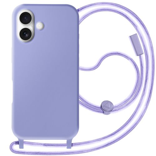 Coque Cordon Semi Rigide Soft touch pour iPhone 16 Lavande