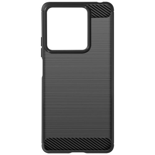 Coque Pour Xiaomi Redmi 13c Flexible Effet Carbone Et Brossé Noir