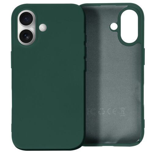 Coque pour iPhone 16 Semi-rigide Soft-touch Anti-traces Vert foncé