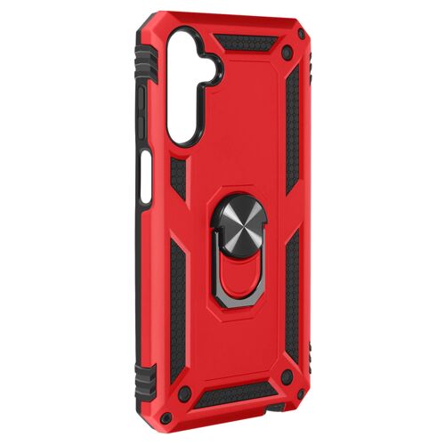 Coque pour Samsung Galaxy A15 5G Hybride Bague Support Magnétique Rouge