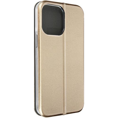 Housse Pour Iphone 14 Pro Max Clapet Porte-Carte Support Vidéo Design Élégant Or