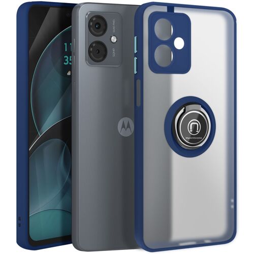 Coque pour Motorola Moto G14 Bague Métallique Support Vidéo Bleu nuit