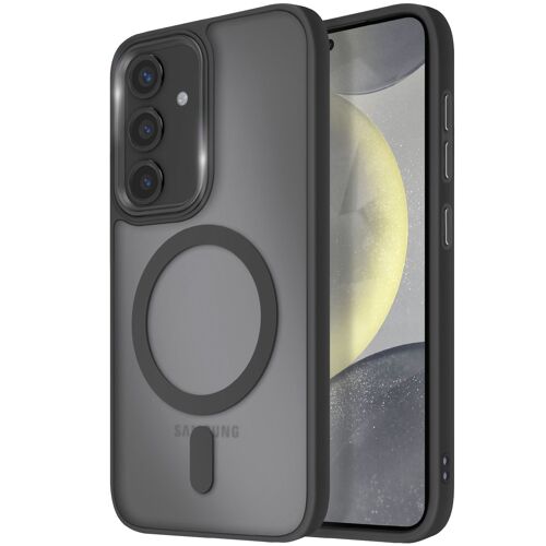Coque MagSafe pour Samsung S24 Plus et S25 Plus Dos Mat Givré Contour Noir