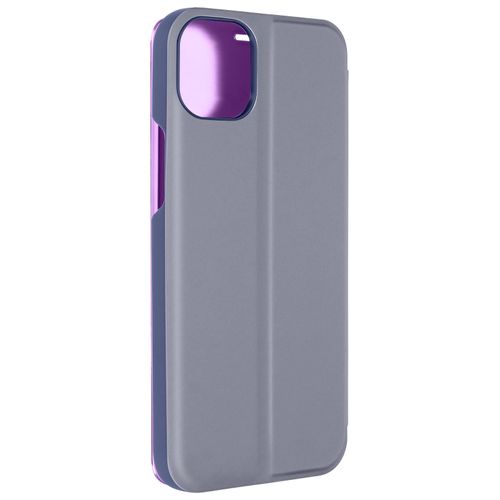Étui Clear View Pour Iphone 15 Clapet Miroir Fonction Support Violet Lavande