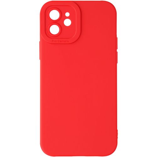 Coque pour iPhone 12 Silicone Mat Protection Caméra Rouge