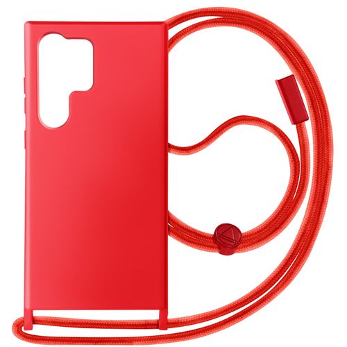 Coque Cordon Semi-Rigide pour Samsung Galaxy S24 Ultra Rouge