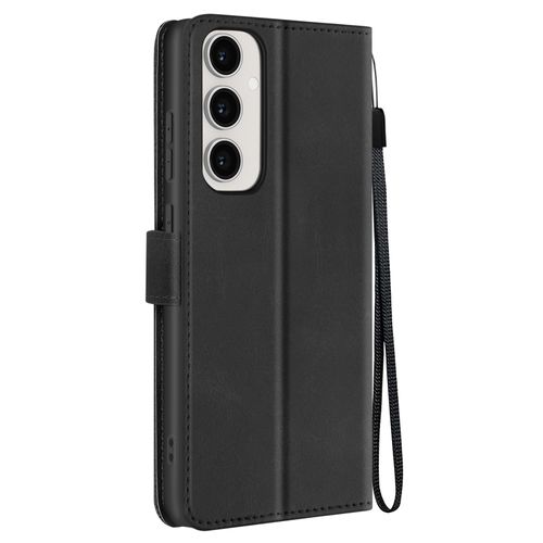 Étui Pour Samsung Galaxy S24 Fe Dragonne Clapet Support Portefeuille Noir