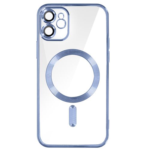 Coque Magsafe Pour Iphone 11 Silicone Protection Caméra Chromé Bleu Clair