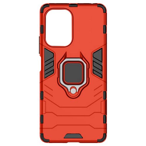 Coque pour Xiaomi Poco F5 Hybride Antichoc Anneau Support Ring Collection Rouge