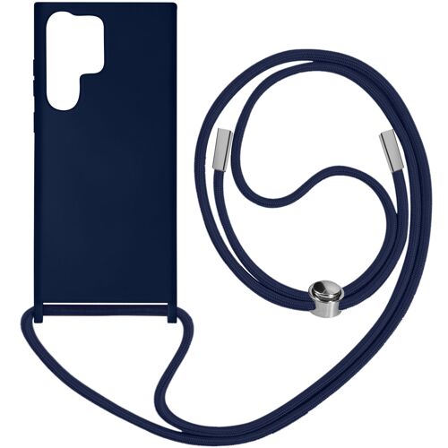 Coque Cordon pour Samsung Galaxy S23 Ultra Lanière Tour du Cou 80cm Bleu Nuit