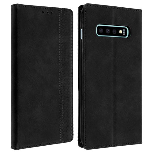 Housse Samsung Galaxy S10 Etui Folio Porte-cartes Fonction Support - Noir