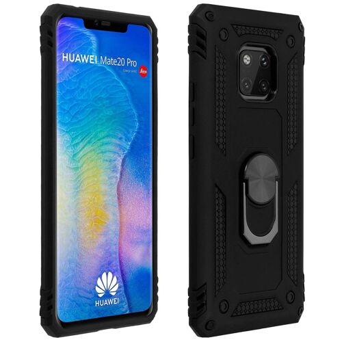 Coque Huawei Mate 20 Pro Bi matière Rigide Souple Bague Support Vidéo Noir