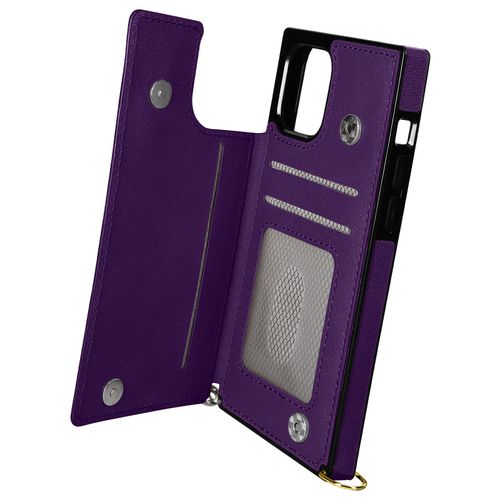 Coque Cordon iPhone 12 Mini Multifonction Avec Lanière - violet
