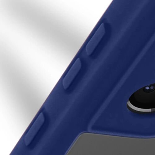 Coque pour iPhone 14 Plus Antichoc Dos Plexiglas et Avant Polymère Contour bleu