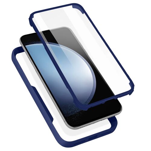 Coque intégrale Galaxy A13 4G Dos Plexiglas et Avant Polymère Contour bleu