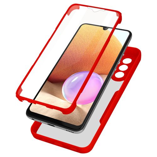 Coque 360° pour Samsung A32 Dos Rigide Protection Écran Souple Contour rouge