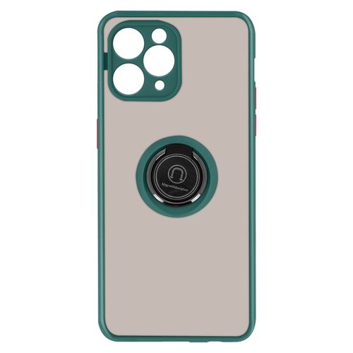 Coque Iphone 11 Pro Bi-Matière Bague Métallique Support Vert