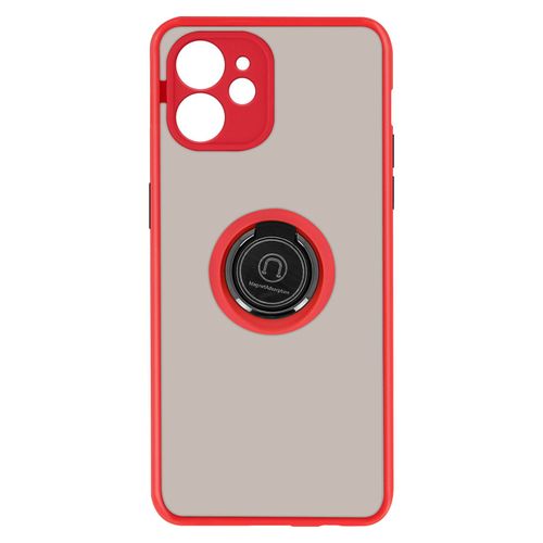 Coque pour iPhone 11 Antichoc avec Anneau Magnétique Rotatif Rouge