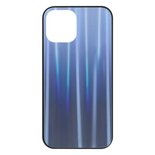Coque iPhone 12 et 12 Pro Bi-matière Holographique Brillant Fine bleu nuit