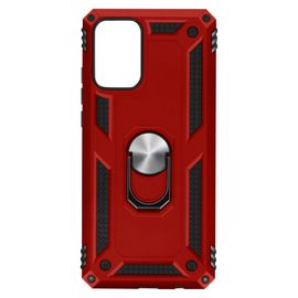Coque Samsung Galaxy A02s Antichoc Bi-matière Bague Support Vidéo rouge