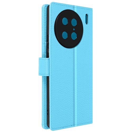Housse Pour Vivo X90 Pro Support Vidéo Portefeuille Simili Cuir Bleu