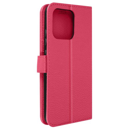 Housse Pour Xiaomi Redmi 12c Support Vidéo Portefeuille Simili Cuir Rose