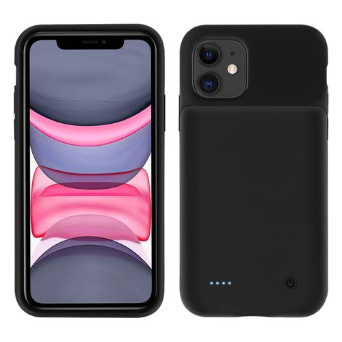 Coque Iphone 11 Protection Rigide 2 En 1 Batterie 6500mah Soft-Touch Noir