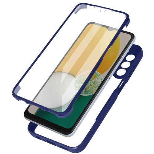 Coque pour Samsung A13 5G et A04s Dos Plexiglas et Avant Polymère Contour bleu