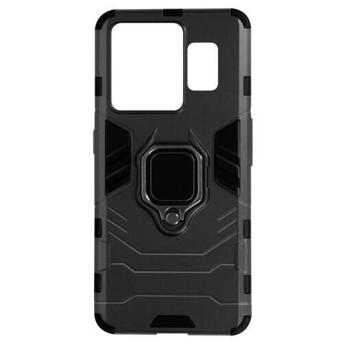 Coque pour Realme GT3 Hybride Antichoc Bague Métallique Support Noir