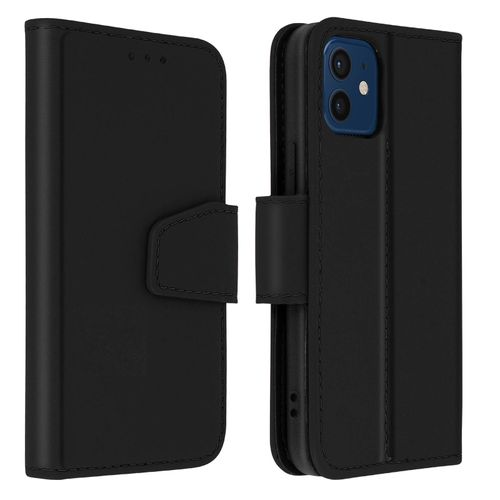 Housse iPhone 12 Mini Cuir Porte-carte Fonction Support Premium Noir