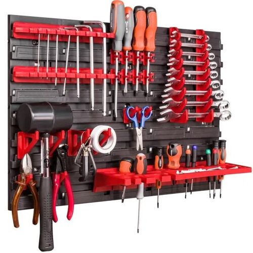 Tableau d'outils atelier 58x39 cm garage mural ensemble de crochets, une étagère