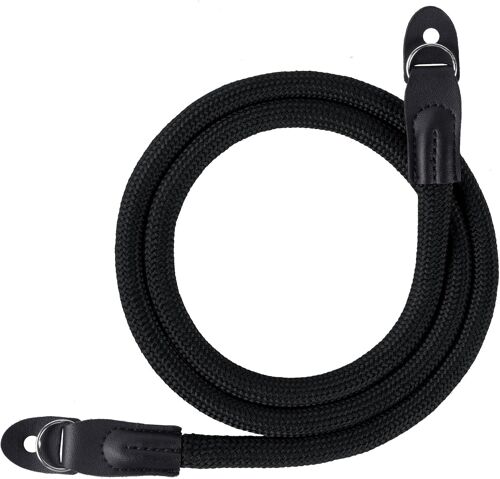 Sangle Appareil Photo,Bandoulière en Corde en Nylon,Courroie de Cou pour Appareil Photo,pour Canon,Appareils Photo pour Les Caméras Nikon,Sony,Fujifilm,Olympus,Leica Noir-102 cm