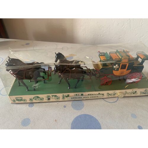 English Mail Coach Calèche Tirée Par 4 Chevaux Brumm Avec Boîte-Brumm