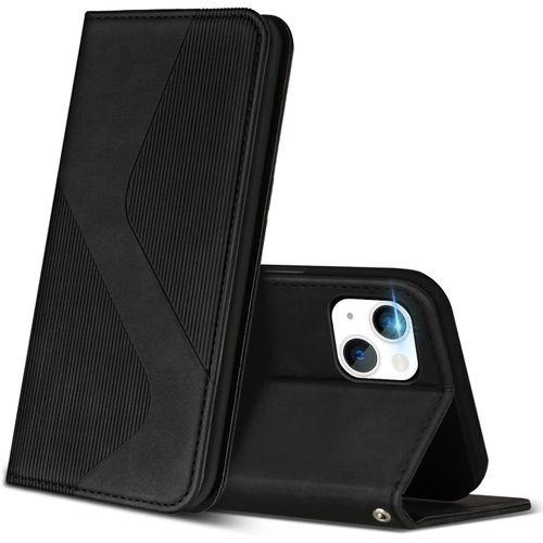 Coque Pour Iphone 14 / Iphone 13, Premium Etui Housse En Cuir De Protection Avec [Emplacements Cartes] [Magnetique], Clapet Folio Portefeuille Pour Iphone 14 / Iphone 13 (Noir)
