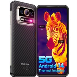 Ulefone Armor 25T Pro 5G Téléphone Portable Incassable, Caméra Thermique, 12Go+256Go Noir