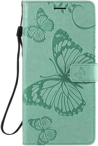 Coque pour Xiaomi Redmi Note 9 Pro/Redmi Note 9S, Papillon Imprimé PU en Cuir Coque Magnétique Portefeuille TPU Étui Housse pour Xiaomi Redmi Note 9 Pro/Redmi Note 9S - Vert