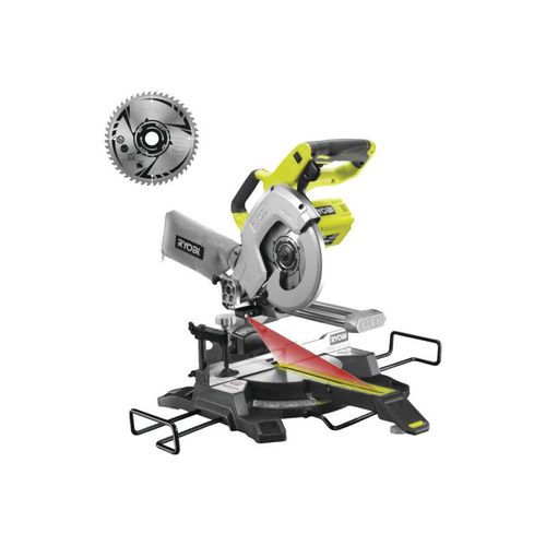 Pack RYOBI - Scie à onglet radiale R18MS216-0 - 18V One Plus - sans batterie ni chargeur - Lame carbure SB216K16T48A1 - 216mm - 48 dents
