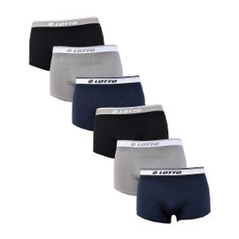 Boxer Lotto Pour Homme 100% Coton Pack De 6 Lotto Assortis