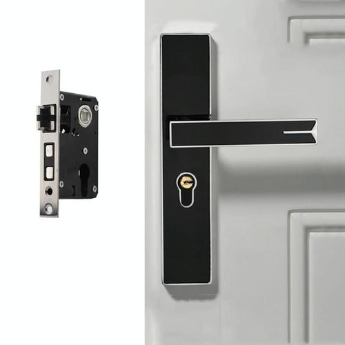 Serrure Connectée En Aluminium Pour Porte Intérieure Design Moderne Noir Argent YONIS