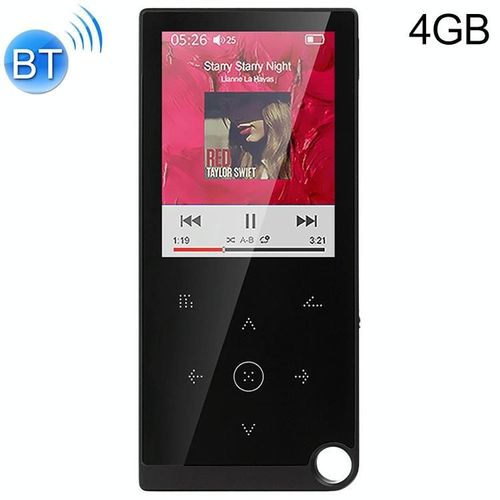 Lecteur MP4 Bluetooth 4GB Écran Tactile 2.4 Pouces Musique Vidéo Radio FM Noir YONIS