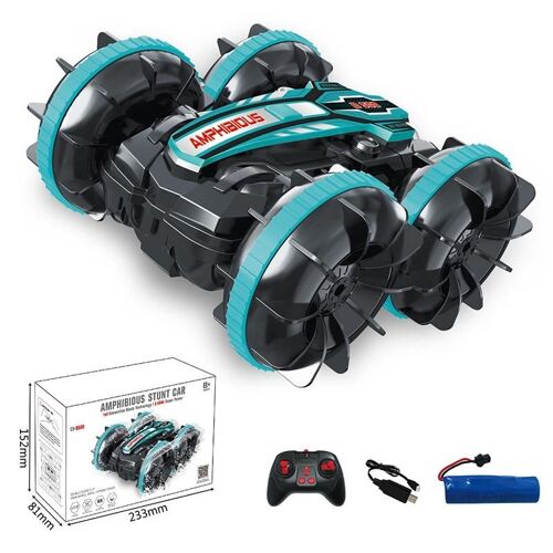 Voiture Télécommandée Amphibie Stunt Jouet Enfant Anti-Choc Haute Performance Vert YONIS