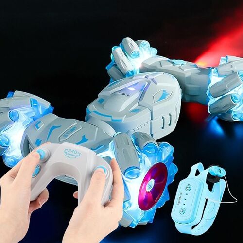 Voiture Télécommandée Stunt Torsion Avec Lumières Musique Et Contrôle Gestuel Bleu YONIS