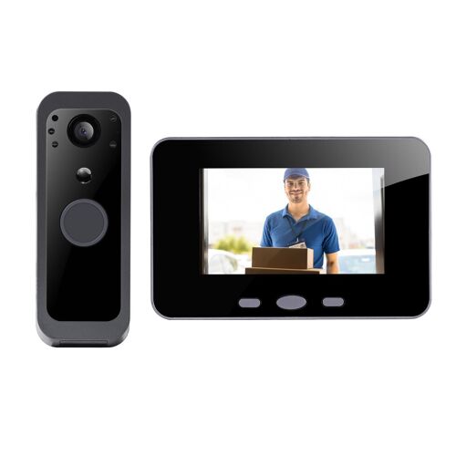 Interphone Vidéo 4 Pouces Vision Nocturne PIR Batterie Longue Durée 128G YONIS