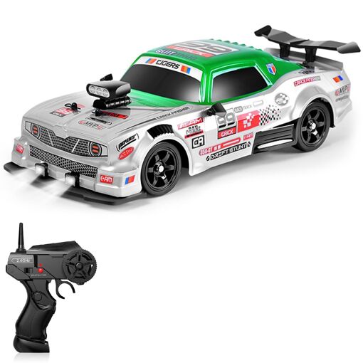 Voiture Télécommandée Drift KUWUNG 1:24 - 45km/h - 2,4GHz - Avec Cônes De Drift - Pour Adultes Et Enfants