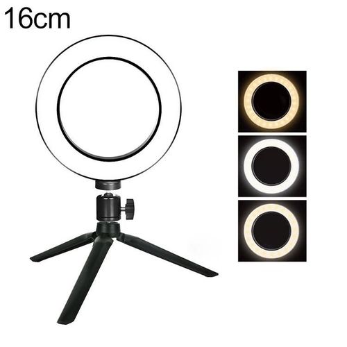 Ring Light LED 16cm Avec Trépied Pour Selfie Et Diffusion En Direct YONIS