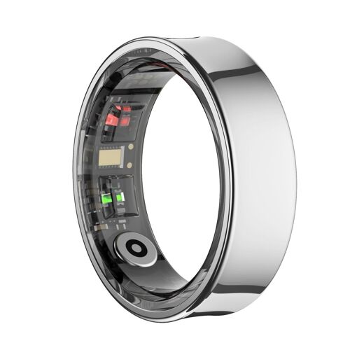 Bague Connectée Noire Suivi Santé Sport Autonomie Longue Bluetooth Étanche Argent YONIS