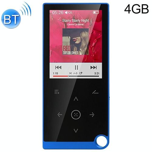 Lecteur MP4 Bluetooth 4GB Écran Tactile 2.4 Pouces Musique Vidéo Radio FM Bleu YONIS
