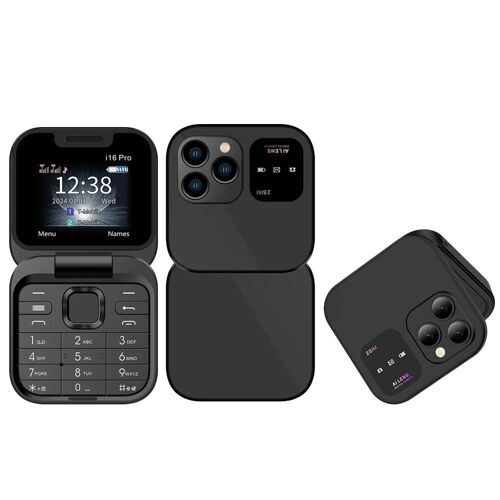 Téléphone Portable Mini Avec Écran 1.77 Pouces Dual SIM Bluetooth FM 1000mAh Noir YONIS